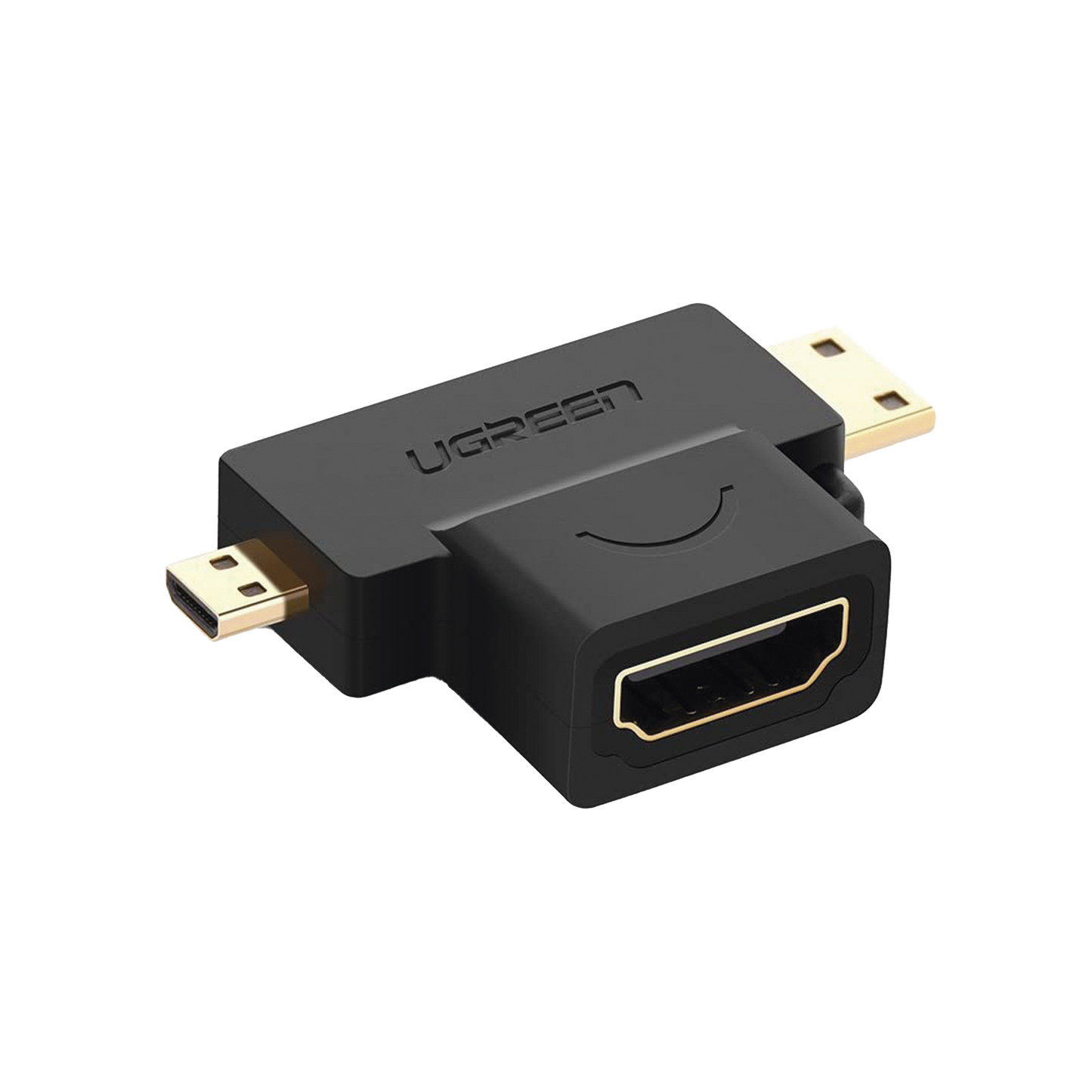 Adaptador Micro + Mini HDMI Macho a HDMI Hembra / Mini HDMI Tipo C a HDMI Tipo A  4K@30HZ / Micro HDMI Tipo D a HDMI Tipo A 1080P@60Hz  / Conector Chapado en Oro / Compacto, Portátil y Fácil de Usar