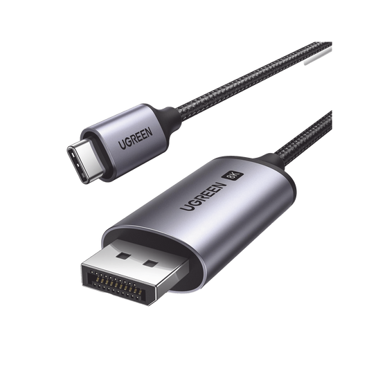 Cable USB-C a DP 1.4 | 3 metros | Compatible con Thunderbolt 3 & 4 | 8K@60Hz | 4K@240Hz | HDR10+ | eARC | DTS | 3D | ALLM | VRR | | FreeSync G-Sync | Caja de Aluminio | Nylon Trenzado | Conector Niquelado | Blindaje Multicapa.