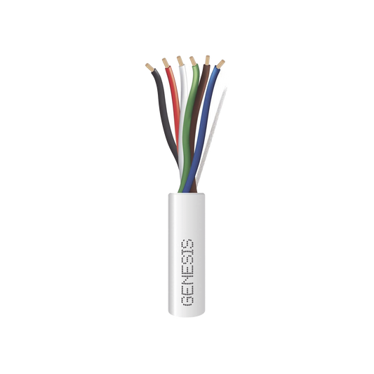 Bobina de 305 Metros / Cable de Cobre / 6x18 AWG  / Para Interior / Color Blanco / Para Aplicaciones de Alarmas de Intrusión/Control de Acceso/ Automatización / Interfonos y Tv Porteros