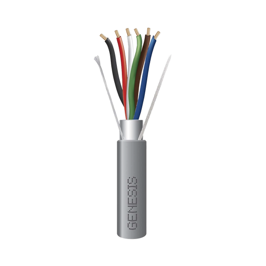 Bobina de 305 Metros de Cable  6X22 AWG / Blindado / Plenum de Color Gris / Aplicaciones de Audio, Seguridad y Control