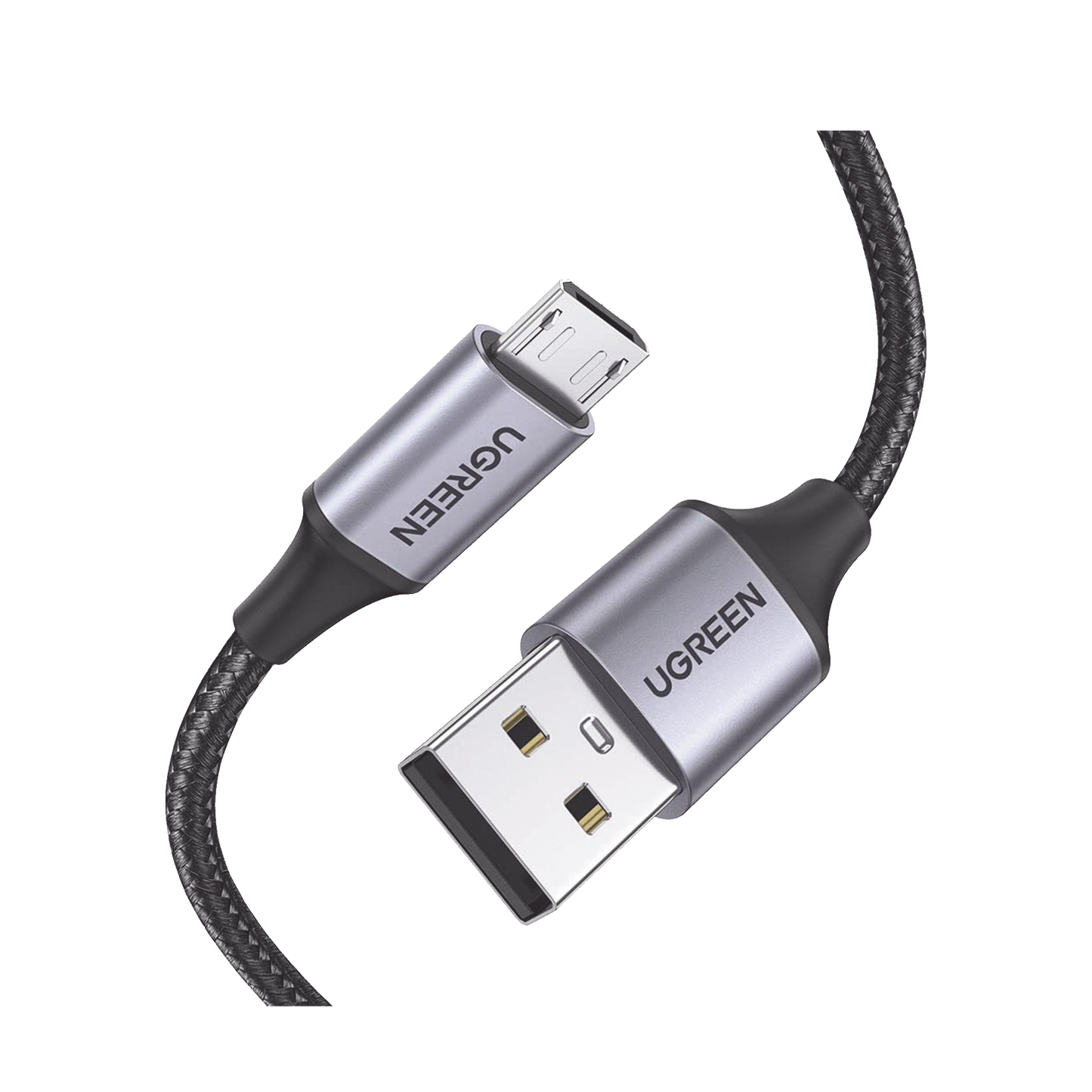 Cable USB-A a Micro USB | 1 Metro | Carga Rápida | QC 3.0/2.0 | FPC | AFC | Transferencia de datos de 480 Mbps | Recarga hasta 18W | Protección Integrada | Caja de Aluminio | Nylon Trenzado | Color Negro | 2 años de Garantía.