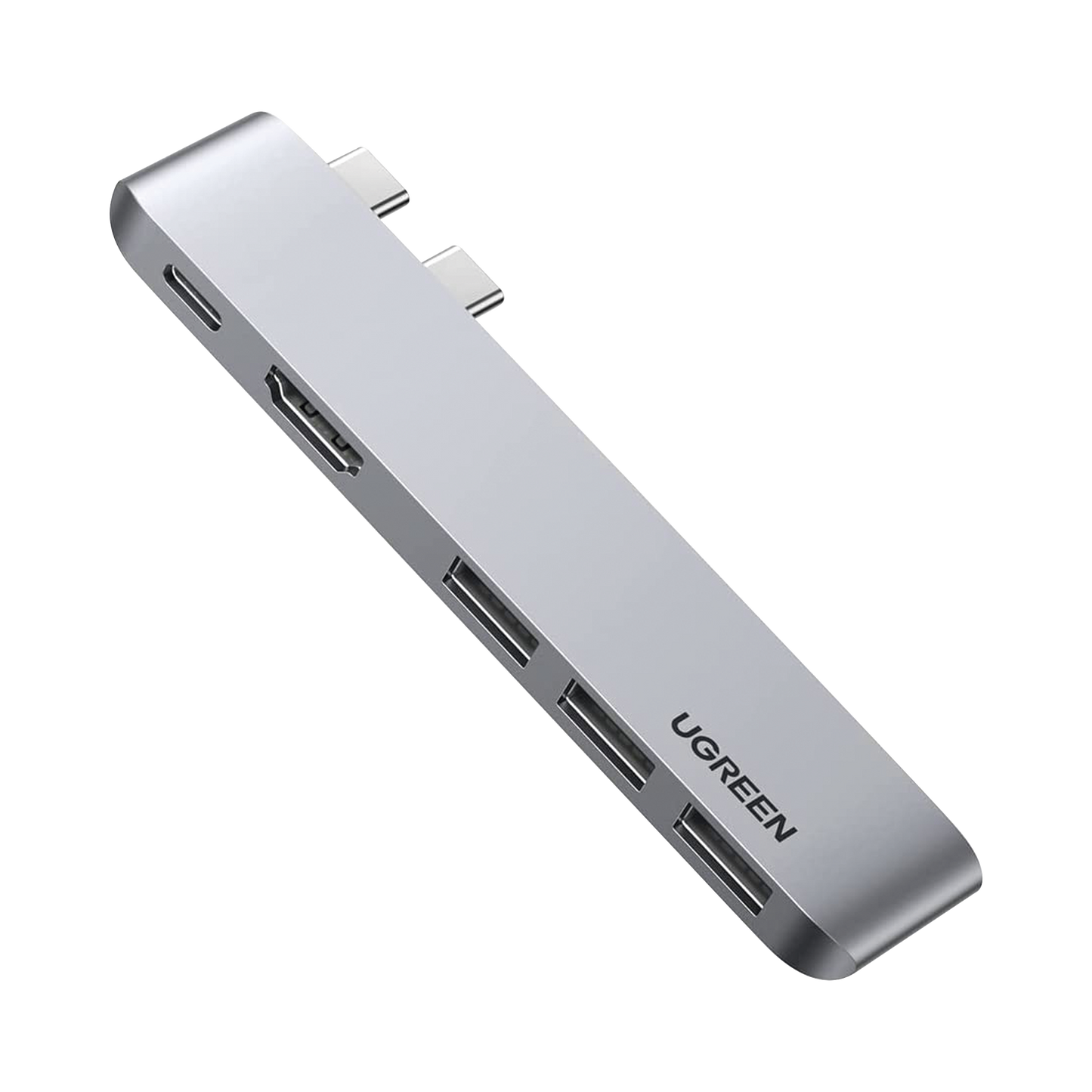 HUB USB-C (Thunderbolt 3) 5 en 2 | 1 Puerto HDMI 4K | 3 Puertos USB3.0 | USB- C (PD 100W) | Transferencia de Video y Datos | Multifuncional para MacBook Pro/Air | Carcasa de Aluminio.