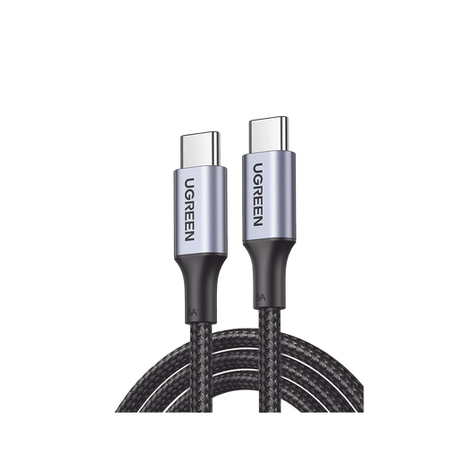 Cable USB-C a USB-C | 3 Metros | Carga Rápida de hasta 100W | Transferencia de datos de 480 Mbps | PD3.0 | QC4.0/3.0/2.0 | FPC | AFC | Protección Integrada| Caja de Aluminio | Nylon Trenzado |Color Negro | 2 años de Garantía.
