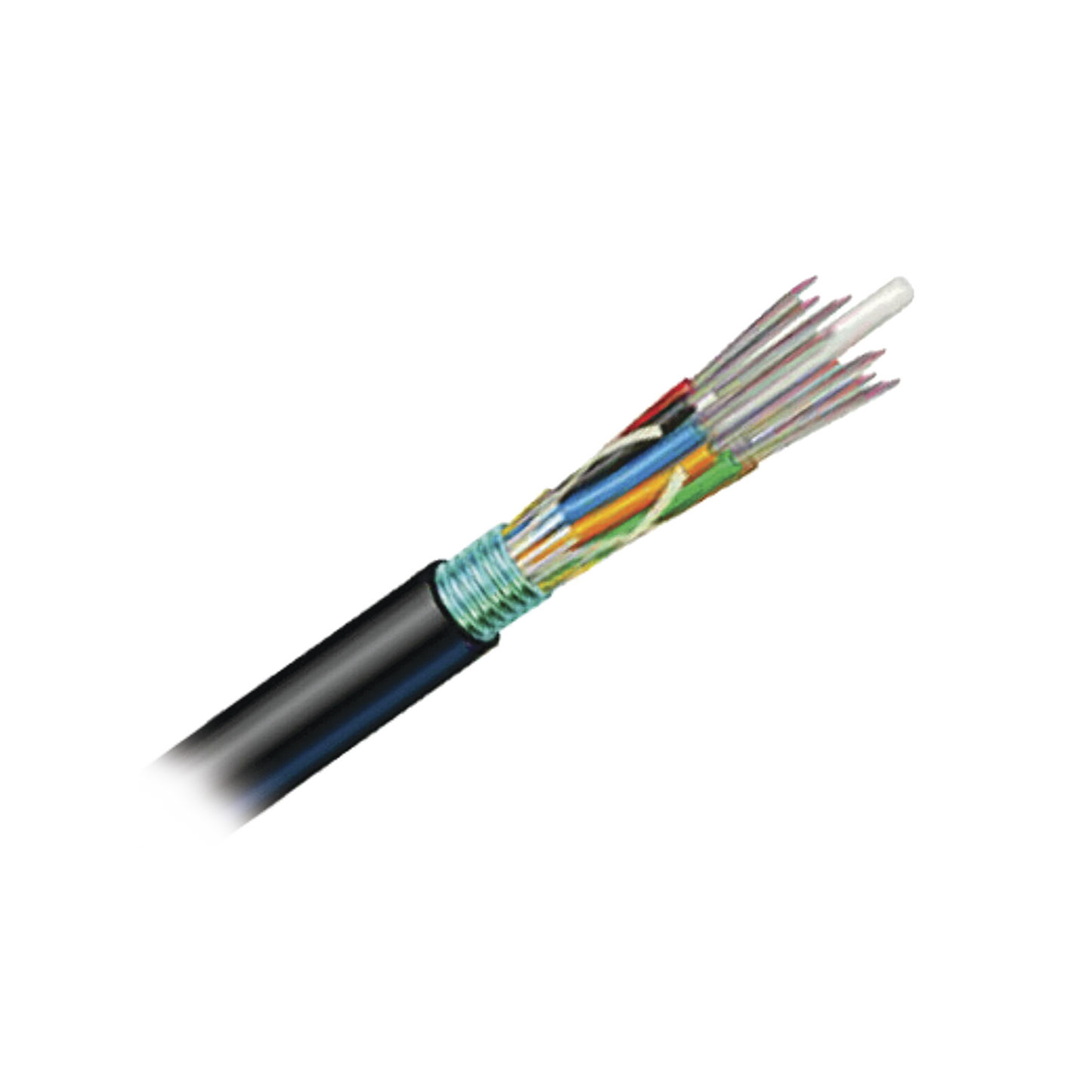 Cable de Fibra Óptica de 12 hilos, OSP (Planta Externa), No Armada, Gel, MDPE (Polietileno de media densidad), Monomodo OS2, 1 Metro