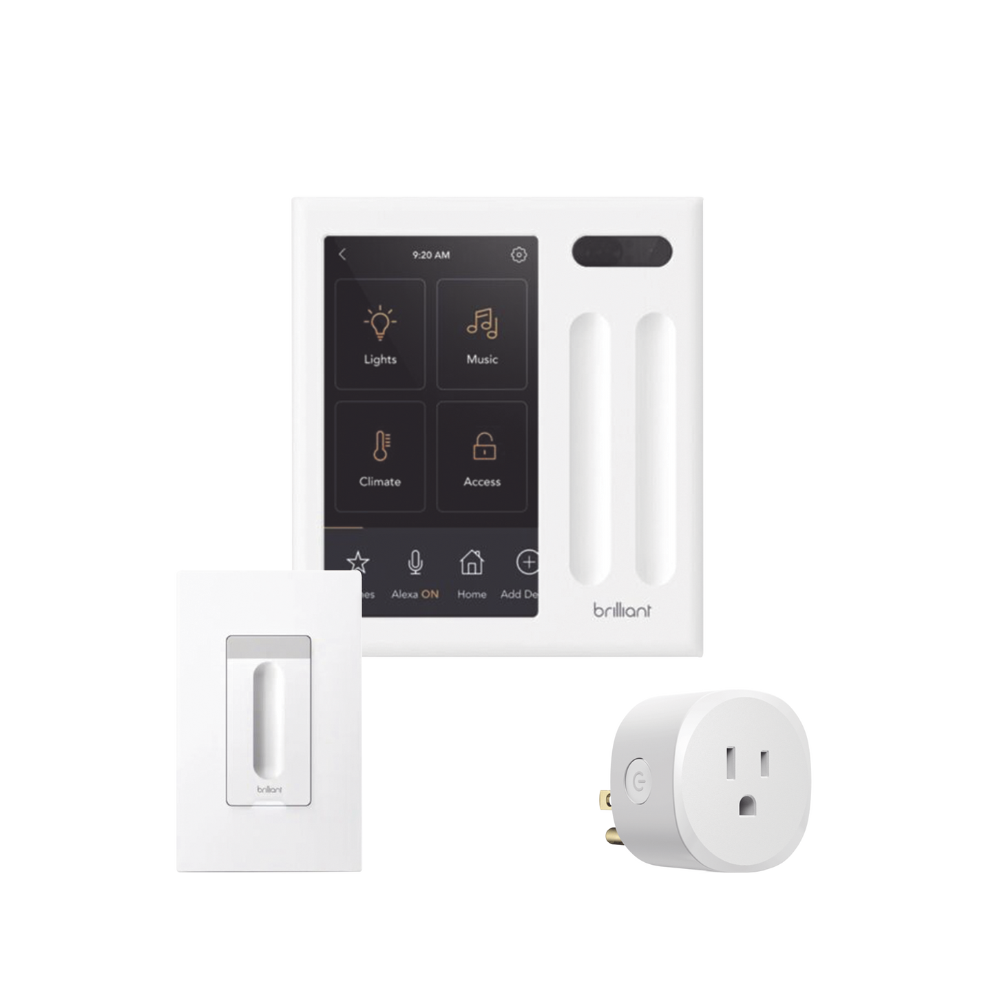 KIT 1 Pantalla de control touch, 1 Apagadores dimmer y 1 Plug in