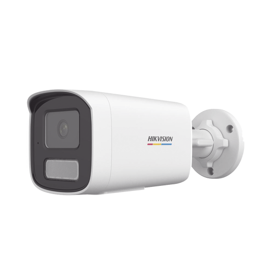 [Dual Light + ColorVu] Bala IP 2 Megapixel / Lente 4 mm / 50 mts IR + 50 mts Luz Blanca / Micrófono Integrado / ACUSENSE Lite / Exterior IP67 / WDR 120 dB / PoE / Micro SD / ONVIF