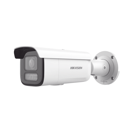 [Dual Light + 2 Micrófonos Integrados] Bala IP 6 Megapixel / Lente Mot. 2.8 a 12 mm / 60 mts Luz Blanca + 60 mts IR / Exterior IP67 / IK10 /  WDR 120 dB / PoE+ / ACUSENSE / Alarmas I/O / Micro SD / ONVIF / Metal / ACUSEARCH