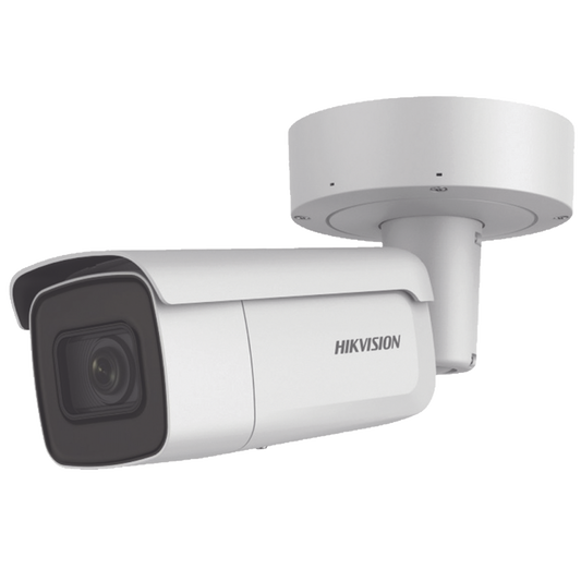 Bala IP 8 Megapixel (4K) / 50 mts IR EXIR / Lente Mot. 2.8 a 12 mm / Ultra Baja Iluminación / IP67 / IK10 / Videoanaliticos Integrados / WDR 120 dB / PoE+ / Audio y Alarmas /