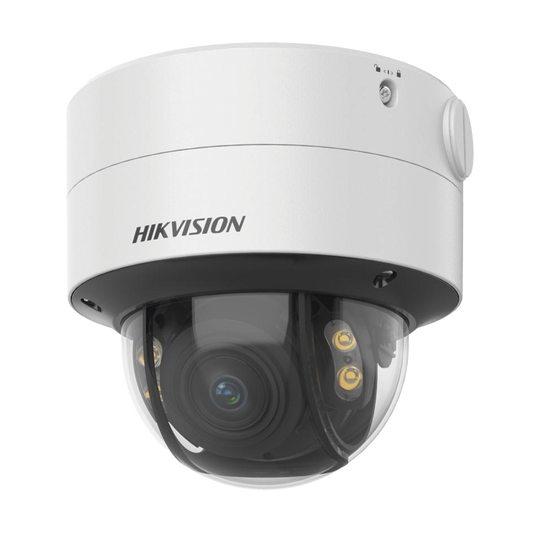 Domo IP 4 Megapixel  Lente 2.8 a 12 mm / Imagen a Color 24/7 (ColorVu) / 40 mts Luz Blanca / WDR 130 dB / Exterior IP67 / IK10 / Captura Facial / ACUSENSE / Micro SD