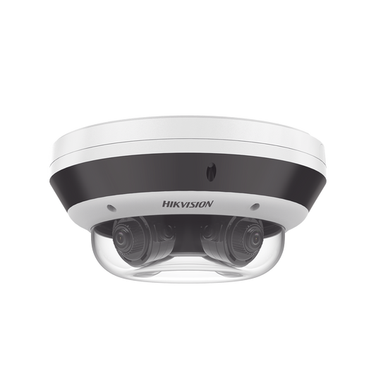 PanoVu Series / Vista Panorámica 360º / 4 Lentes Mot. 2.8 a 12 mm (4 Megapixel por Lente) / 16 Megapixel en Total / WDR 120 dB / DARKFIGHTER / Exterior IP67 / IK10 / PoE+ / 30 mts IR / Micro SD