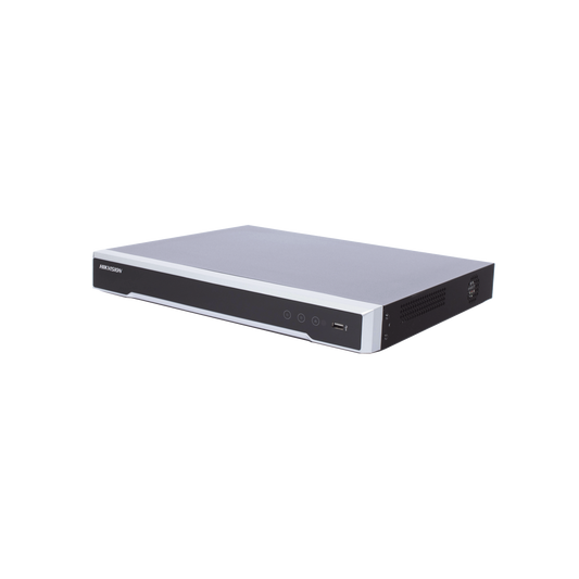 NVR 8 Megapixel (4K) / 16 canales IP / Soporta Cámaras con AcuSense / 2 Bahías de Disco Duro / HDMI en 4K / Sin Puertos PoE+ / Alarmas I/O