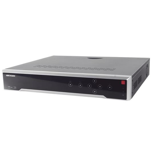 NVR 12 Megapixel (4K) / 16 canales IP / 16 Puertos PoE+ / Soporta Cámaras con AcuSense / 4 Bahías de Disco Duro / Switch PoE 300 mts / HDMI en 4K / Soporta POS