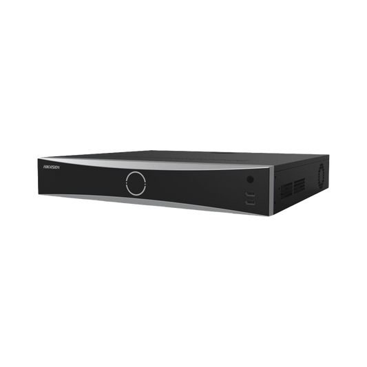 NVR 12 Megapixel (4K) / 32 canales IP / 16 Puertos PoE+ / Reconocimiento Facial / AcuSense (Evita Falsas Alarmas) / 4 BahÃ­as de Disco Duro / Switch PoE 300 mts / HDMI en 4K / Alarmas I/O