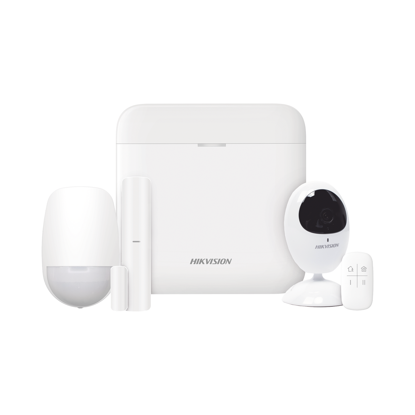 (AX PRO) KIT de Alarma AX PRO con GSM (3G/4G) / Incluye: 1 Hub con bateria de respaldo / 1 Sensor PIR / 1 Contacto MagnÃ©tico / 1 Control Remoto / 1 CÃ¡mara IP / Wi-Fi / Compatible con Hik-Connect P2P / DS-2CV2U21FD-IW