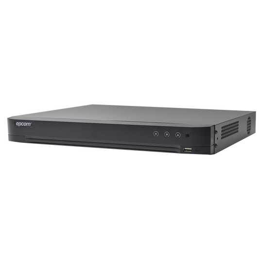 DVR 4 Megapixel / 4 Canales TURBOHD + 2 Canales IP / 1 Bahía de Disco Duro / 1 Canal de Audio / Vídeoanálisis