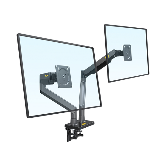 Montaje de Escritorio articulado para 2 monitores de 22"-32" /  Soporta hasta 15 kg x  brazo / Vesa 75 x 75 / 100 x 100 / Acero / Giro: 360°