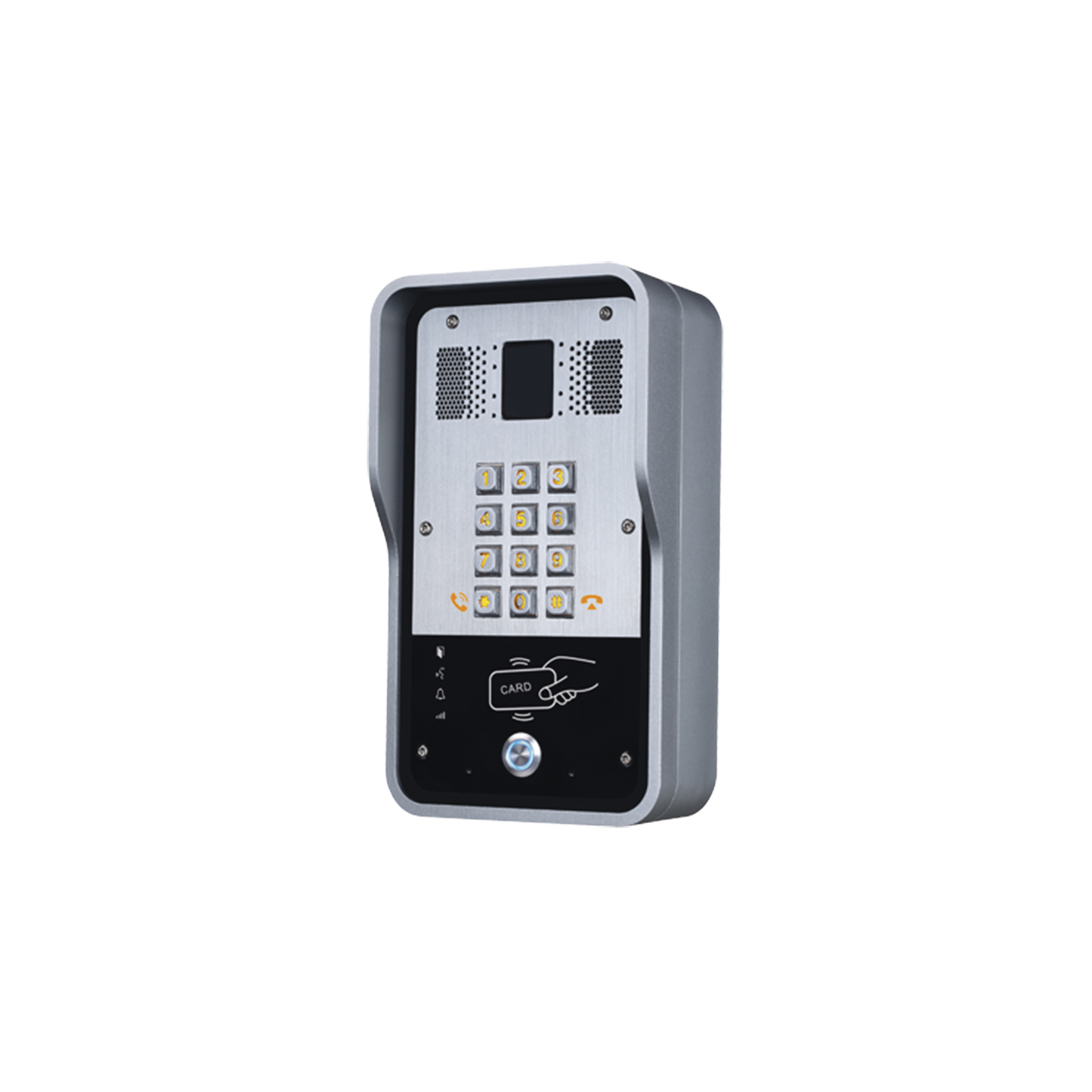 Audio Portero IP  2 líneas SIP con relevador integrado, Lector RFID para acceso por clave numérica, tarjeta o llamada remota, PoE