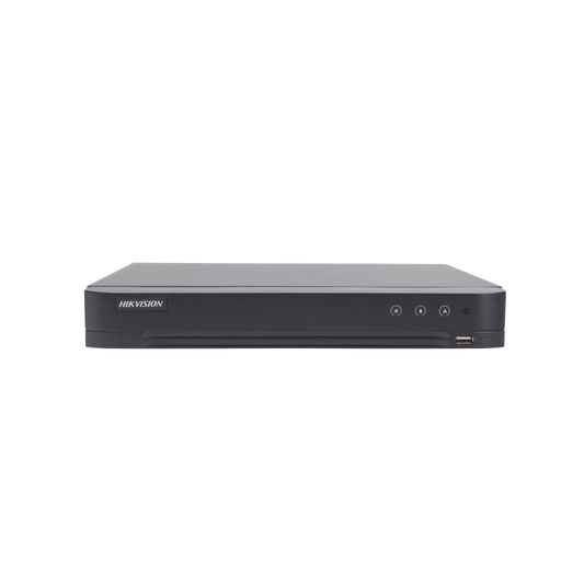 DVR 4 Canales TurboHD + 2 Canales IP / 5 Megapixel Lite - 3K Lite / Acusense (Evista falsas alarmas) / Audio por Coaxitron / 1 Bahía de Disco Duro / Salida de Video en Full HD