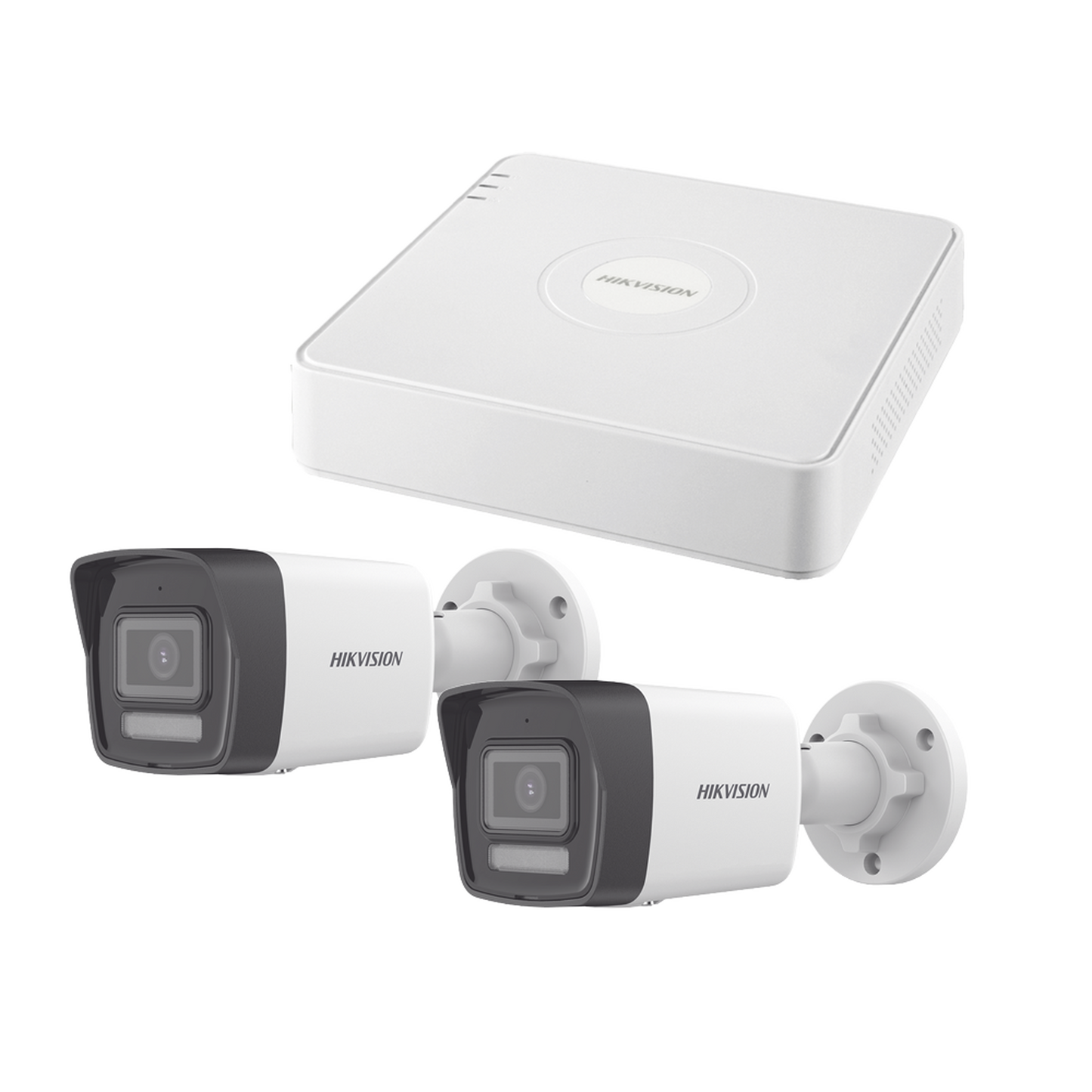 Kit IP 1080p (2 Megapixel) / NVR de 4 Canales con 4 Puertos PoE / 2 Cámaras Bala IP para Exterior (Micrófono Integrado)