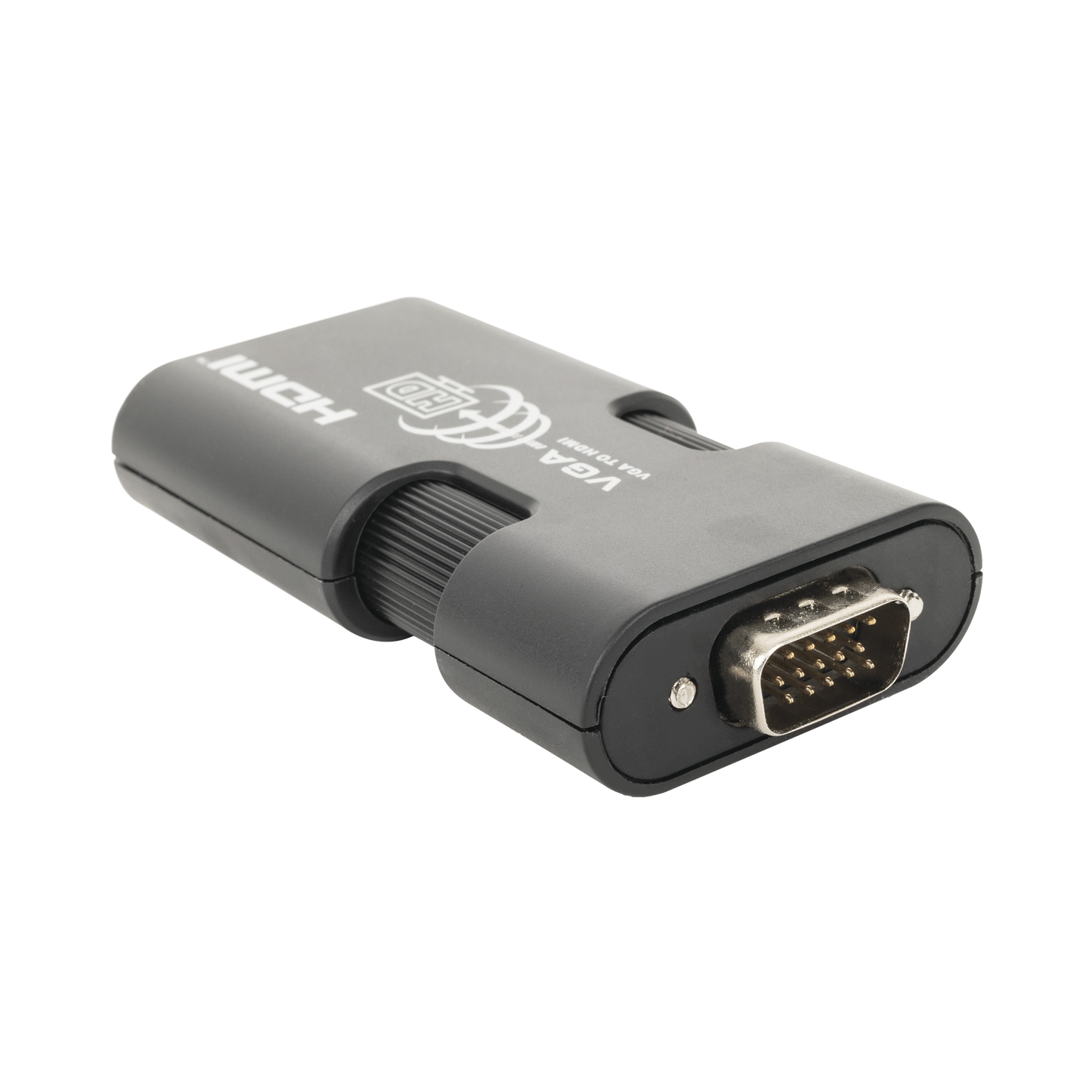 MINI Adaptador de VGA a HDMI /  Resolución 1920x1080 @ 60Hz / Jack de audio de 3.5mm / Soporta alimentacion  por Micro USB