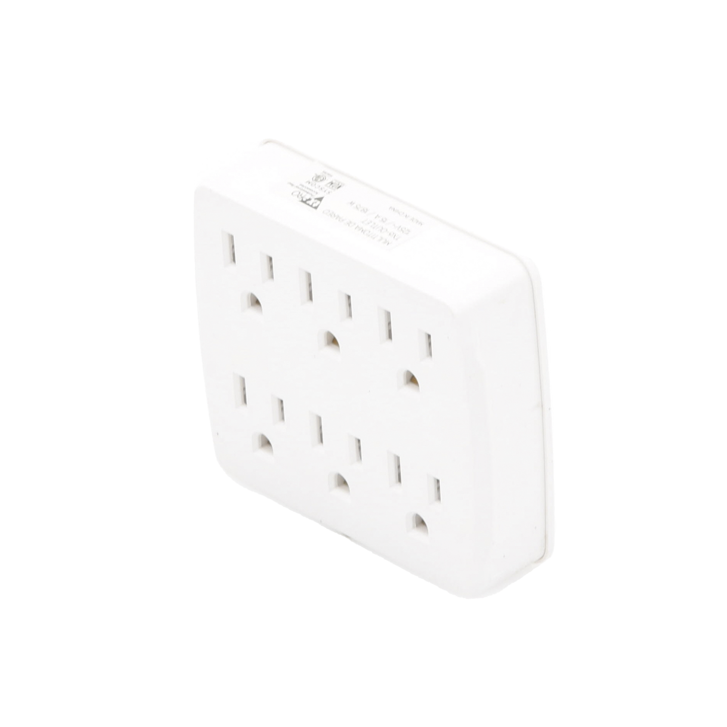 Multicontacto para pared con 6 contactos color blanco,125 V /15 A