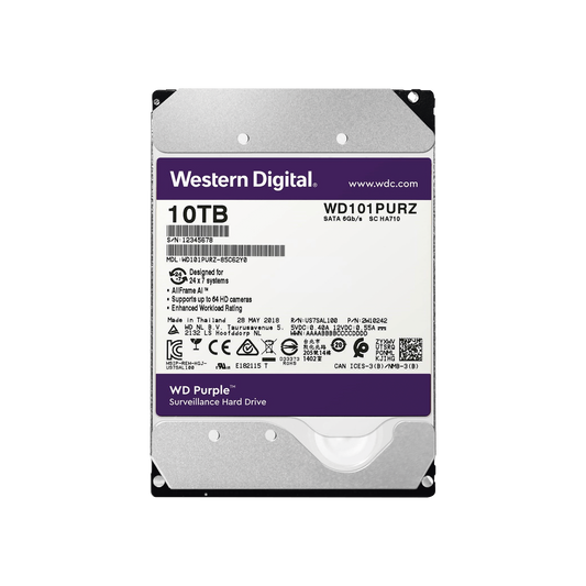 Disco duro WD de 10TB / 7200RPM / Optimizado para Videovigilancia