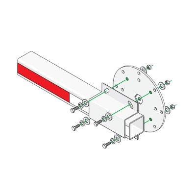 Kit de Instalación Para Brazos de Plástico Doorking / Incluye Disco y Enganche de Fijación