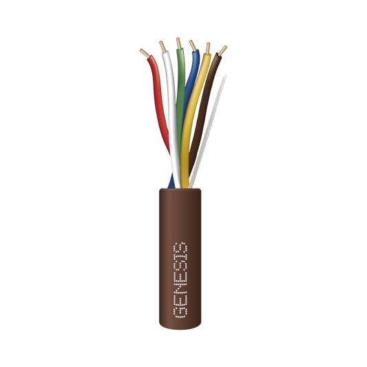 Cable en Bolsa de 76 Metros /  Cable de Cobre / 6x20 AWG / Tipo CL2 / Para Interior / Color Café / Para Aplicaciones de Alarmas de Intrusión y Automatización