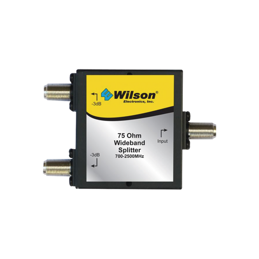 Divisor de potencia (Splitter) en 75 Ohm, de dos vías para 700-2700 MHz.