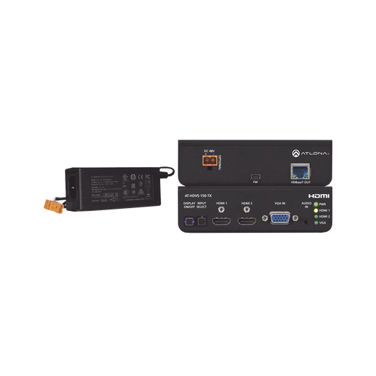 HDMI (2 INPUT) PLUS VGA SWITCHER W/ HDBASET OUTPUT ;  POE W/ POWER SUPPLY