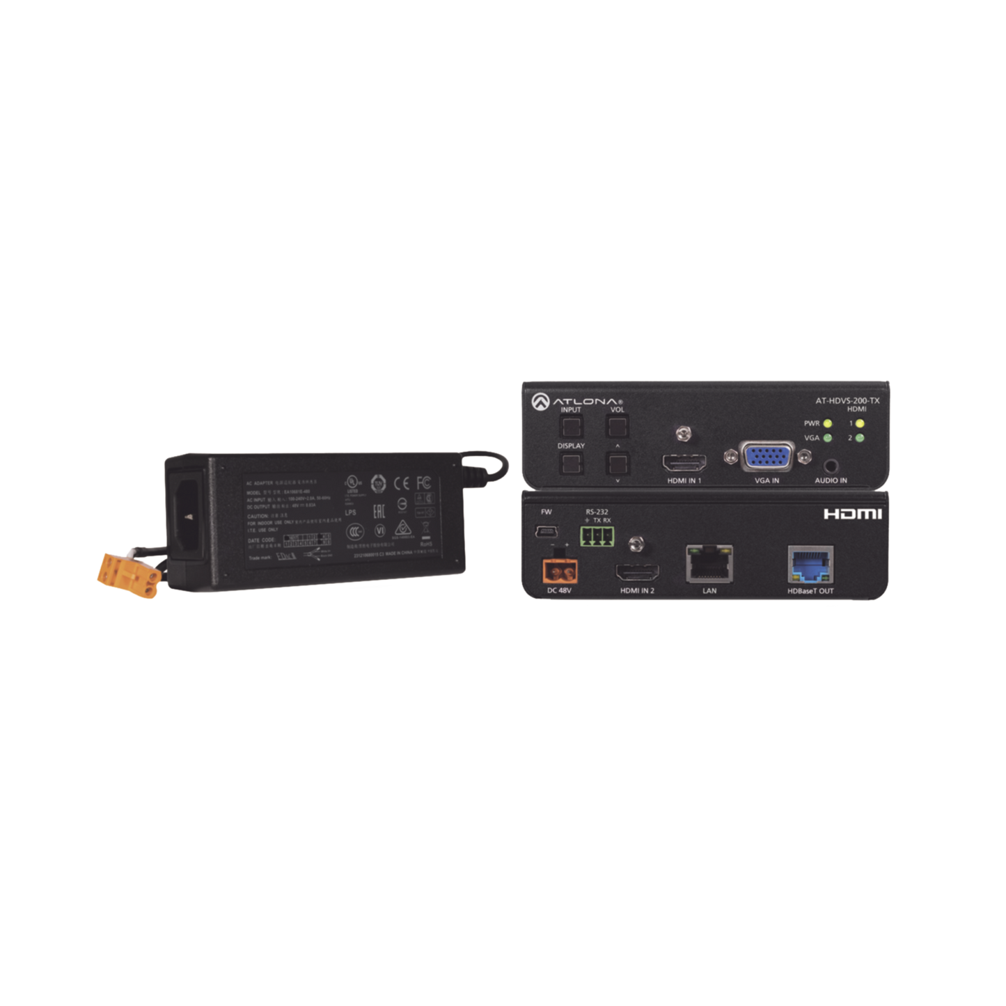 HDMI (2 INPUT) PLUS VGA SWITCHER ;  CONTROL ;  AND HDBASET OUTPUT (100 M) W/POWER SU