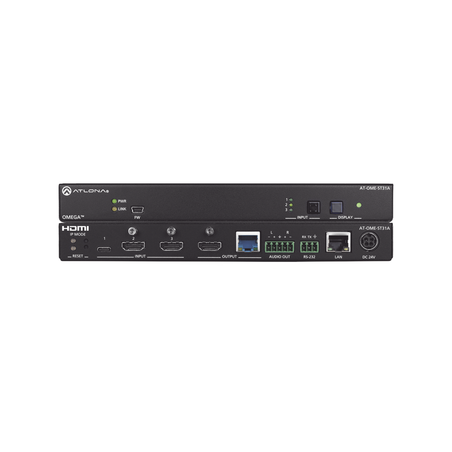 OMEGA SWITCHING TRANSMITTER WITH 2X HDMI AND 1X USB-C WITH ANALOG AUDIO OUTPUT