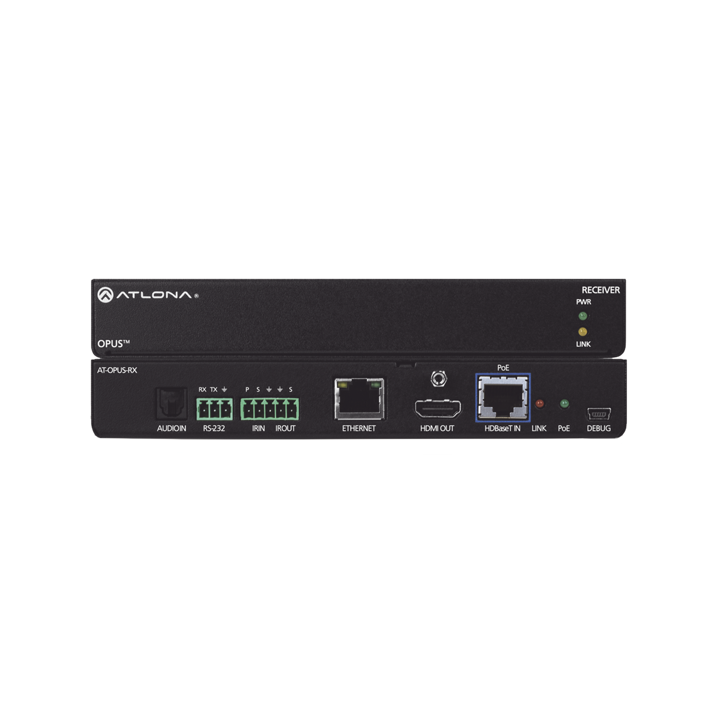 4K HDR HDBaseT RX para matrices de conmutación Opus