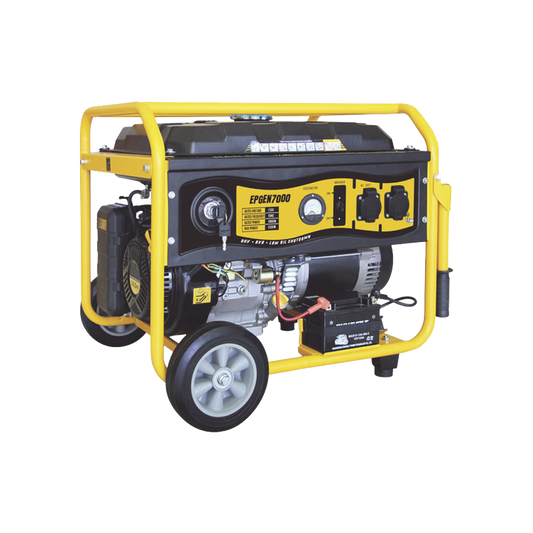 Generador a Gasolina con Encendido Automático, 6.5KW, Jaula con Ruedas para Fácil Traslado