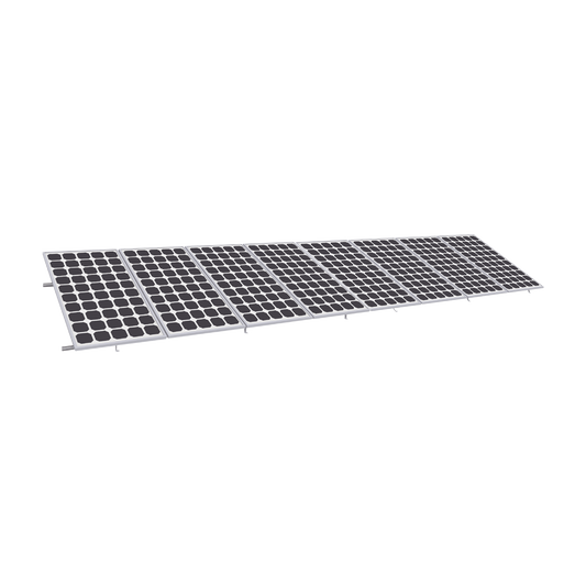 Montaje para Panel Solar, Riel "8" de 5400mm para Módulos con Espesor de 35mm, Velocidad de Viento Máx. 136km/h (20° a 45°)