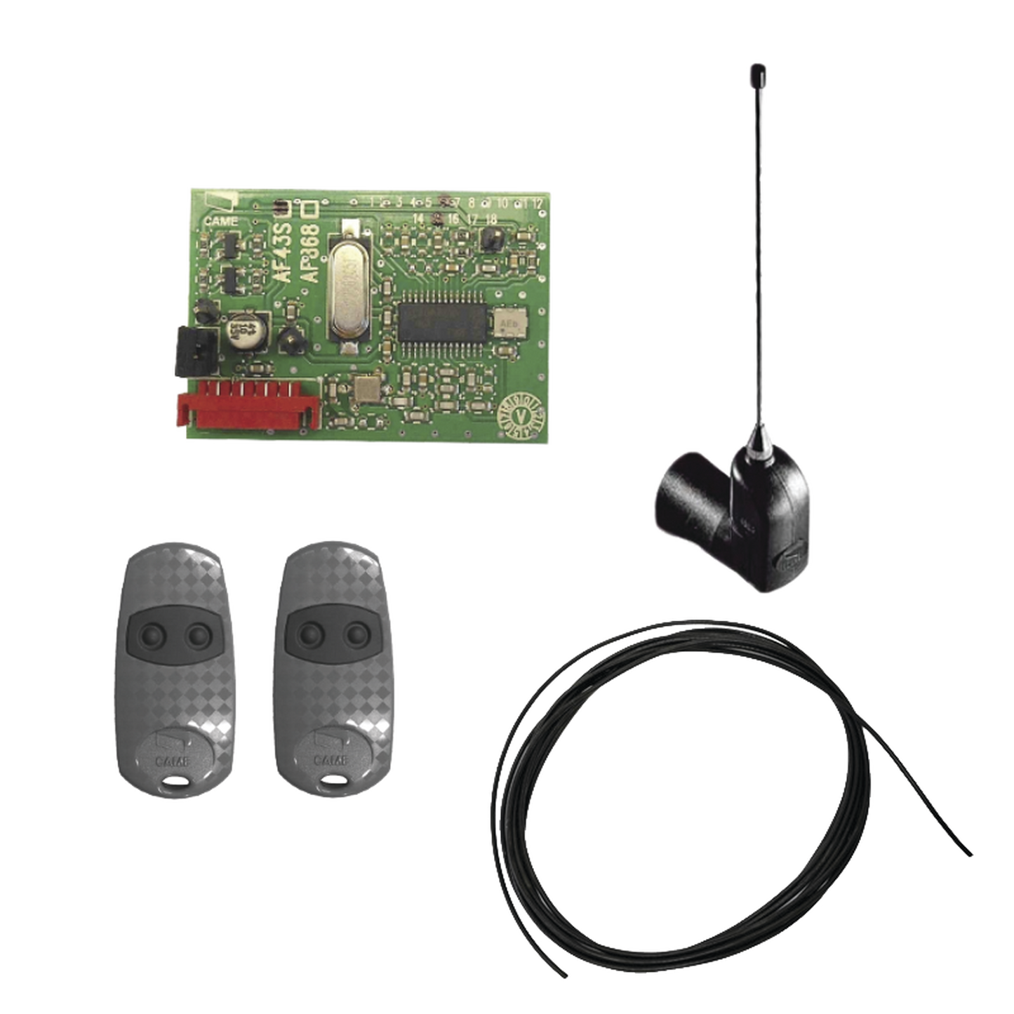 Kit Receptor inalámbrico con antena / Hasta 45M en linea de vista / INCLUYE dos controles  y 3 metros de cable RG58 para la antena