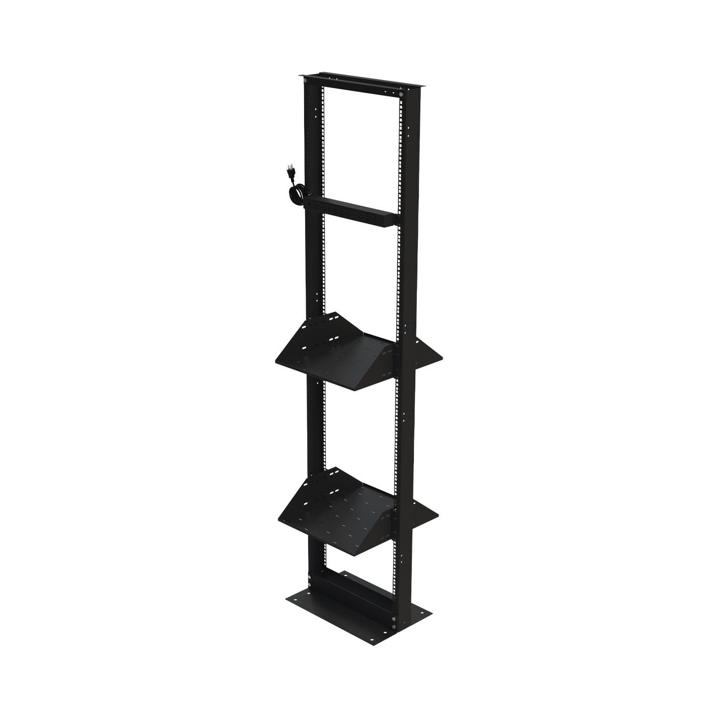 Kit de Rack Estándar 19", 45 UR con 2 Charolas  y PDU (8 tomas). Ideal para UPS y Servidores tipo Torre.