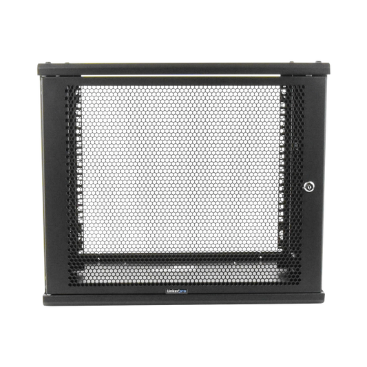 Gabinete Linkedpro de Montaje en Pared, de 19in, Puerta Perforada, 9 UR, 450 mm de Profundidad, Color Negro