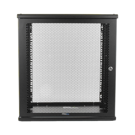 Gabinete Linkedpro de Montaje en Pared, 19in, Puerta Perforada, 12 UR, 450 mm de Profundidad, Color Negro