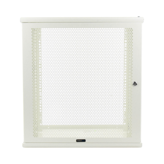 Gabinete Linkedpro de Montaje en Pared, 19in, Puerta Perforada, 12 UR, 450 mm de Profundidad, Color Blanco