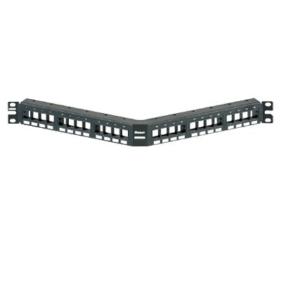 Panel de Parcheo Modular Keystone (Sin Conectores), Angulado, de 24 Puertos, 1UR