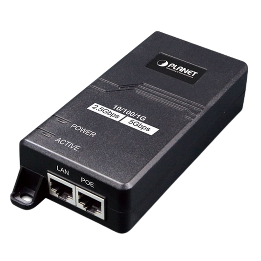 Inyector PoE 802.3 af/at, Hasta 30 W, con Puertos de 10/100/1000Mbps/ 2.5 Gbps/5 Gbps