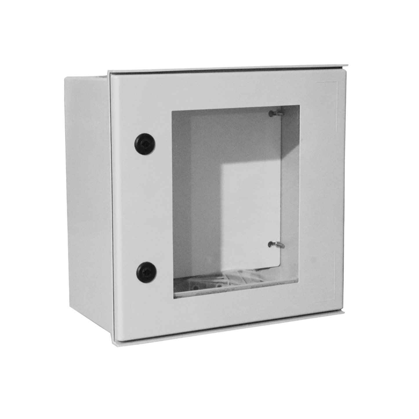 Gabinete de Poliéster IP65 Puerta Transparente, Uso en Intemperie (400 x 400 x 200 mm) con Placa Trasera Interior de Plástico (Incluye Chapa y Llave).