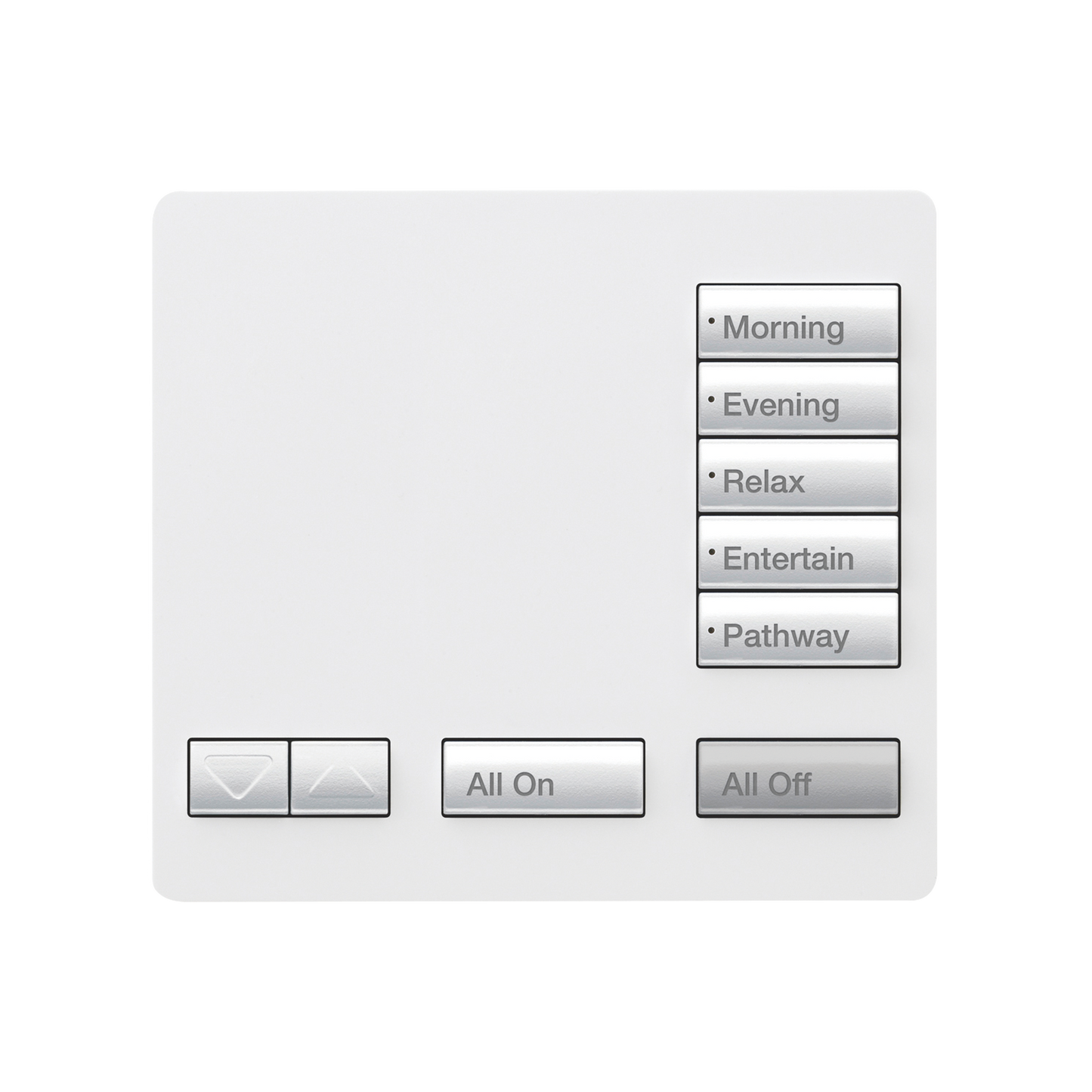 Teclado seetouch, sobre mesa 5 botones,  Botonera Retroiluminada / programe escenas diferentes en cada botón.