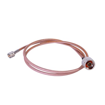 Cable Coaxial RG-142/U de 100 cm, 50 Ohm y Conectores Instalados de N Macho a Mini-UHF Macho.