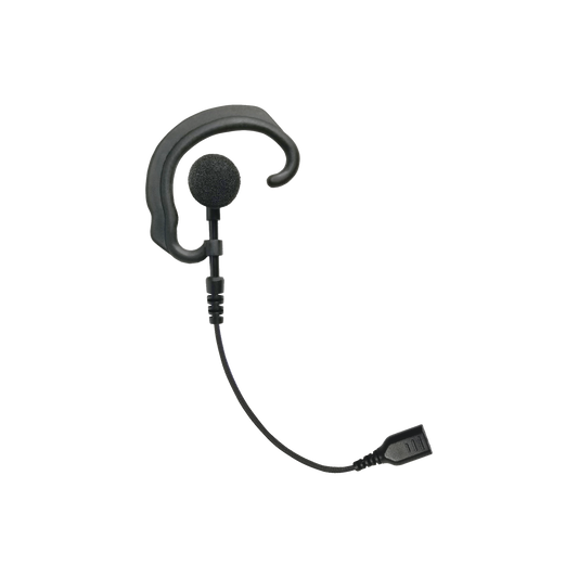 Auricular de gancho para el oído (RESPONDER) con cable de fibra trenzada y conector SNAP. Requiere micrófono de solapa de 1 o 2 hilos de la Serie SNAP.