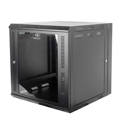 Gabinete para Montaje en Pared Cuerpo Abatible con Rack 19" de 12 Unidades Ventana de Cristal