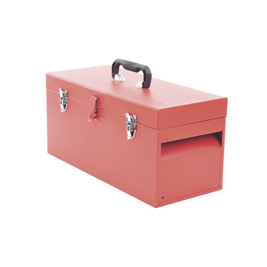 Caja de herramientas metálica con soble cerradura de 51 x 21.5 x 24cm.