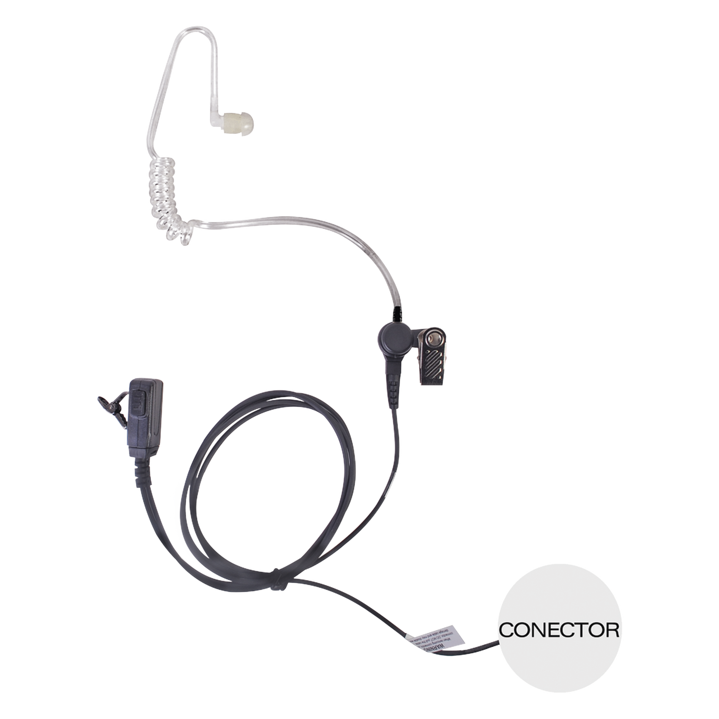 Micrófono - audífono de solapa con tubo acústico transparente para KENWOOD PKT23K con tubo acústico de PU (grado médico)