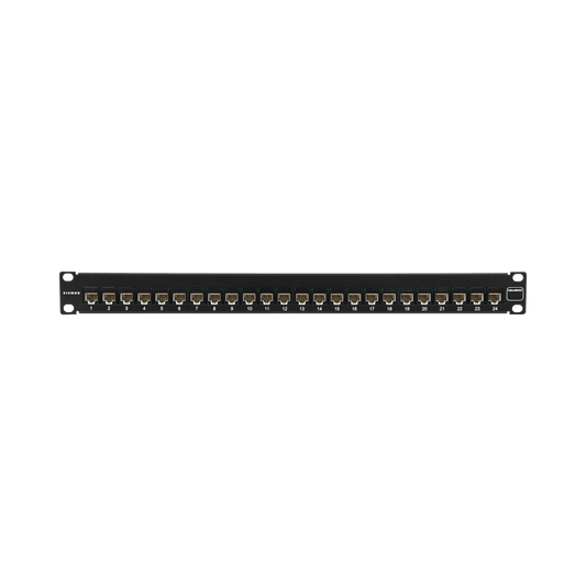 Patch Panel UltraMAX. UTP, Precargado con Jacks Cat6A, 24 Puertos, Plano, 1U